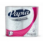 Полотенца бумажные в рулоне "Papia", 3-слойная, ассорти, 2рул/уп