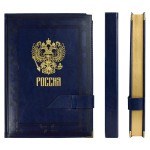 Ежедневник полудатированный 175х245мм, синий, 192л, иск.кожа, застёжка, два ляссе (Escalada)