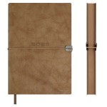 Ежедневник 2026г., 146х211мм, коричневый, 176л, кожзам, белый блок, на резинке (Escalada)