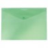 Папка-конверт на кнопке А4, "Эконом", прозрачный пластик, тисненый, зеленый (Бюрократ)