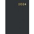 Ежедневник 2024г., 145х210мм, черный, "Class", 160л, бумвинил, белый блок (Lamark)