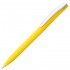 Ручка шариковая "Pin", soft touch, желтый, серый клип, нанесение (Open)
