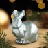 Свеча символ года "Кролик.Геометрия" 5,5х5,6 см, голубой металлик