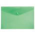 Папка-конверт на кнопке А4, прозрачный пластик, зеленый, 0,15мм (Бюрократ)
