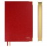 Ежедневник 2026г., 146х211мм, красный, 176л, кожзам, белый блок, металлические уголки (Escalada)