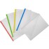 Папка-конверт на молнии A4, "ZIP", пластик прозрачный 150мкм, карман, ассорти (Lamark)