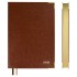 Ежедневник 2026г., 146х211мм, коричневый , 176л, кожзам, белый блок, металлические уголки (Escalada)